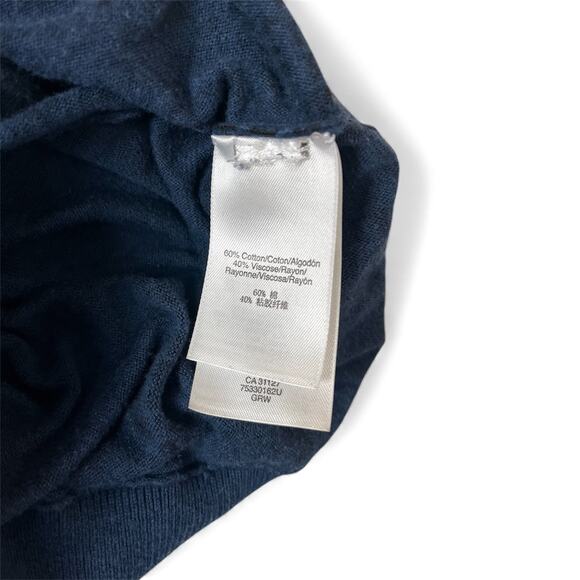 DKNY leopard print 3/4th sleeve leopard print navy batwing style sweater size S - Picture 4 of 8